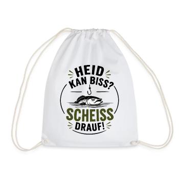 Heid kan Biss? Scheiss drauf! - Heute keinen Biss? - Turnbeutel - Weiß - Vorne