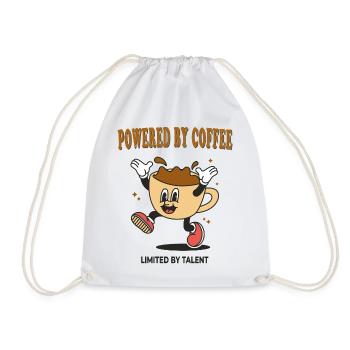 Powered by Coffee – Limited by Talent - Turnbeutel - Weiß - Vorne