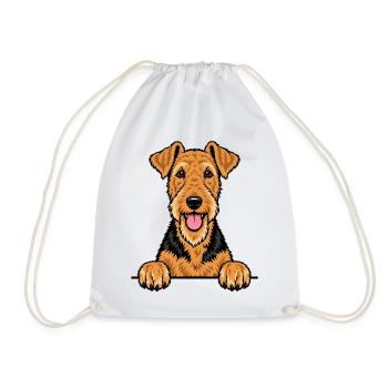 Airedale Terrier - Turnbeutel - Weiß - Vorne