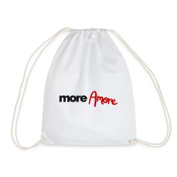 More Amore Women's T-Shirt – Romantic Typography - Drawstring Bag - white - Front