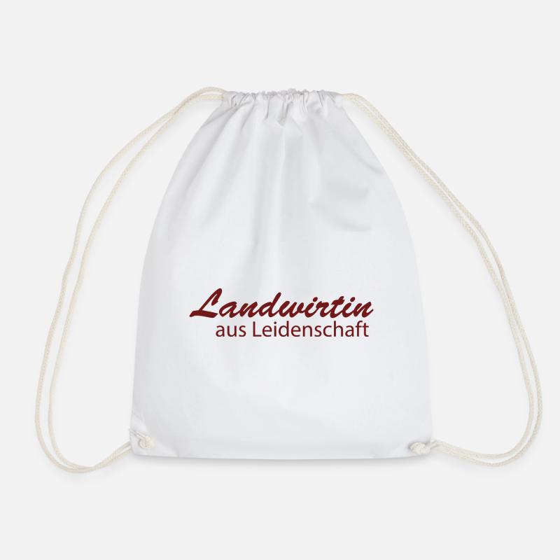 Landwirtin Feld Traktor Geschenk Landleben - Turnbeutel - Weiß