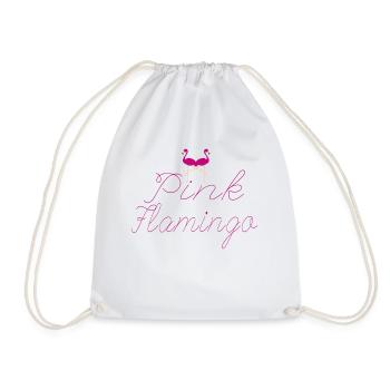 Flamingo Pink Flamingo - Drawstring Bag - white - Front