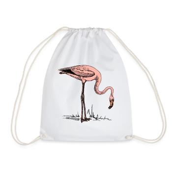Pink flamingo - Drawstring Bag - white - Front