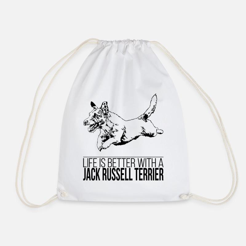 JACK RUSSELL TERRIER life is better Hund Wilsigns - Turnbeutel - Weiß