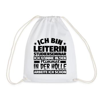 Leiterin Studienseminar Geschenk lustig Himmel Höl - Turnbeutel - Weiß - Vorne