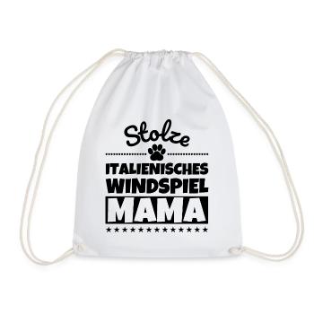 Stolze Italienisches Windspiel Mama - Turnbeutel - Weiß - Vorne