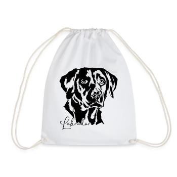 LABRADOR RETRIEVER Dogs Dog Labbi Wilsigns - Drawstring Bag - white - Front