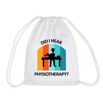 Physical Therapist Humorous Gift Saying Funny - Drawstring Bag - white - Front