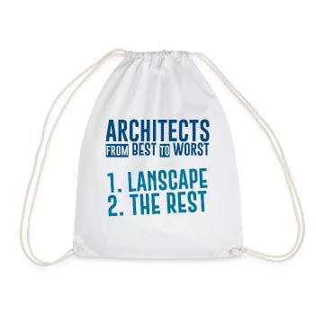 Architects From Best To Worst 1. Landscape 3 - Drawstring Bag - white - Front