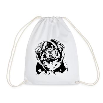 Do Khyi Tibetan Mastiff Portrait Dogs Wilsigns - Drawstring Bag - white - Front