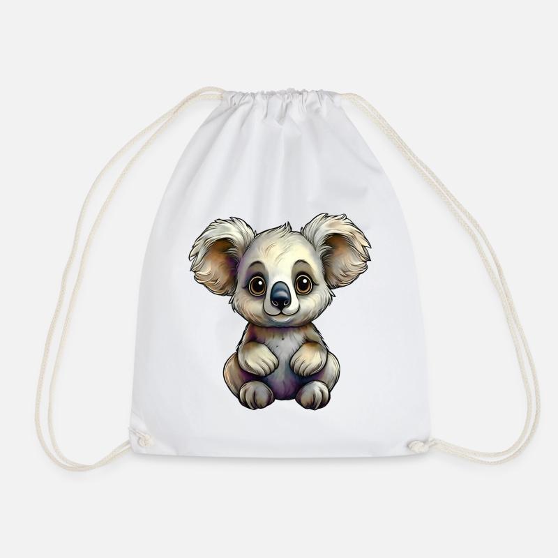 Tiny Koala - Drawstring Bag - white