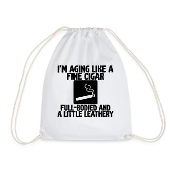 I'm Aging Like A Fine Cigar - Drawstring Bag - white - Front