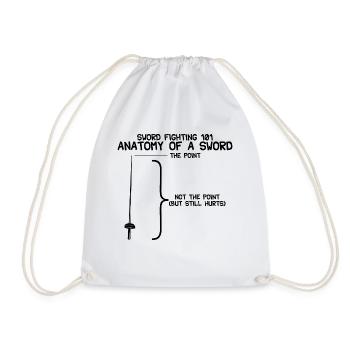 Sword Fighting 101 Anatomy Of A Sword - Drawstring Bag - white - Front