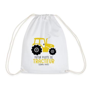 Agriculture futur pilote de tracteur comme papa - Sac de sport léger - blanc - Devant