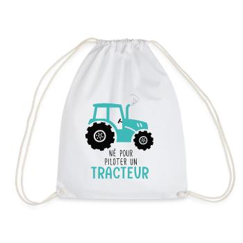 Agriculture né pour conduire un tracteur - Sac de sport léger - blanc - Devant