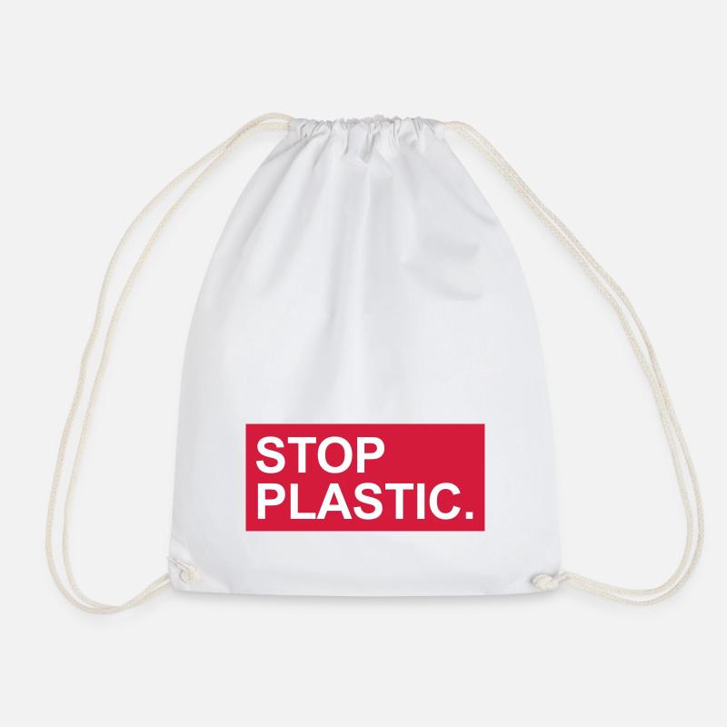 stop-plastic Geschenk - Turnbeutel - Weiß