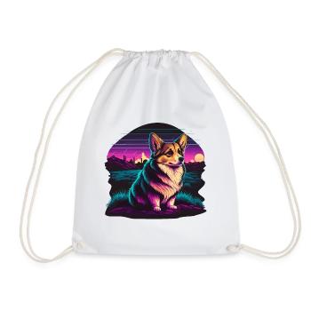 Corgi extérieur paisible - Sac de sport léger - blanc - Devant