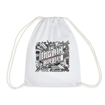 In English Please! 16 - Drawstring Bag - white - Front