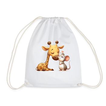 Câlins Girafe Et Souris Amoureuses - Sac de sport léger - blanc - Devant