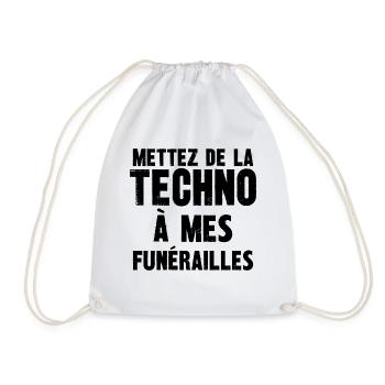 mettez de la techno à mes funérailles - Sac de sport léger - blanc - Devant