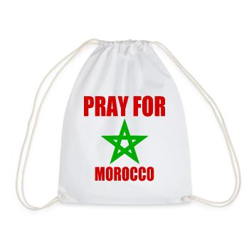 Pray for morocco - Drawstring Bag - white - Front