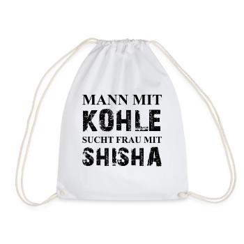 Shisha Mann Kohle Frau Shisha Hookah Geschenk Idee - Turnbeutel - Weiß - Vorne