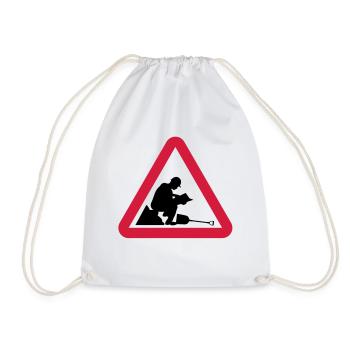 Attention: Lazy travailleur - Sac de sport léger - blanc - Devant