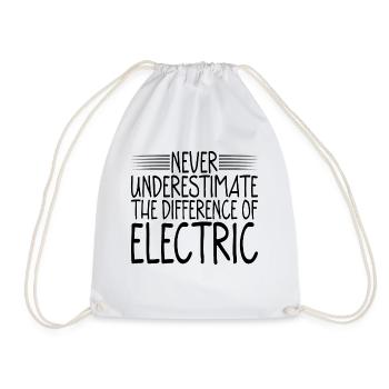 Never Underestimate The Difference Of Electric 2 - Turnbeutel - Weiß - Vorne