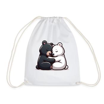Two Bears In Love - Turnbeutel - Weiß - Vorne