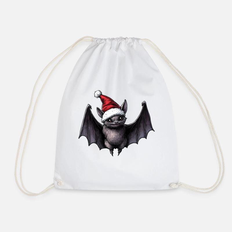 Bats Christmas - Drawstring Bag - white