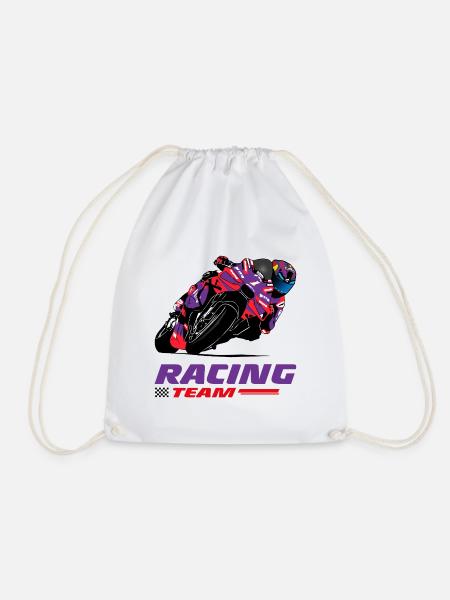 Motorradrennen - Superbike - Turnbeutel - Weiß