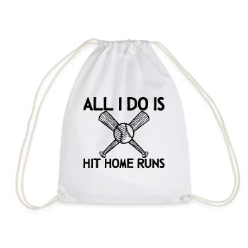 All I Do Is Hit Home Runs 3 - Drawstring Bag - white - Front