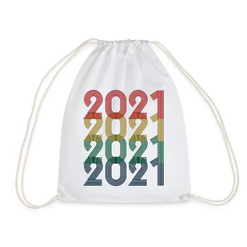 Cool Retro 2021, 2 Jahre alt, 2. Geburtstag Kinder - Turnbeutel - Weiß - Vorne