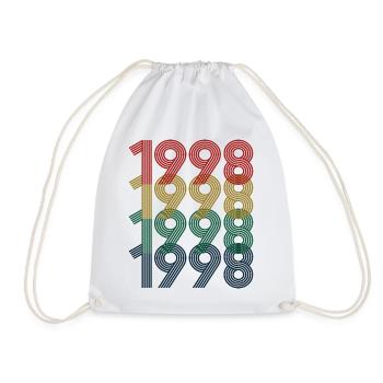 Cool Retro 1998, 24 Years Old, 24th Birthday Gift - Drawstring Bag - white - Front