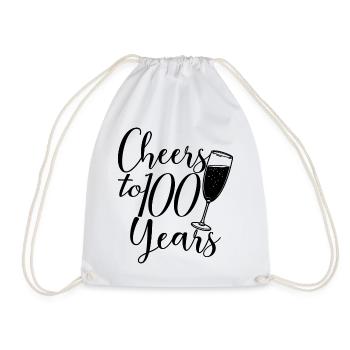 100e anniversaire Femmes Anniversaire Fille 100 ans - Sac de sport léger - blanc - Devant