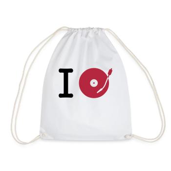 I dj / play / listen to + your music - Turnbeutel - Weiß - Vorne