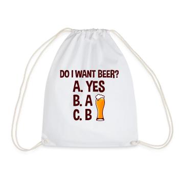 Do I Want Beer, A Yes 3 - Drawstring Bag - white - Front