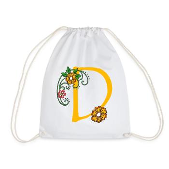Flower 30 D - Drawstring Bag - white - Front