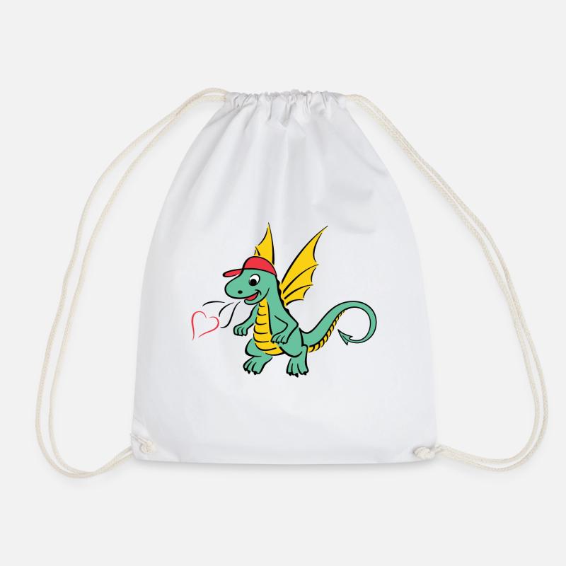 Kleiner Drache - Turnbeutel - Weiß