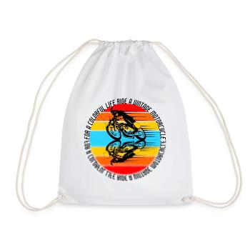 DRAWING MOTORCYCLE RACING - Drawstring Bag - white - Front