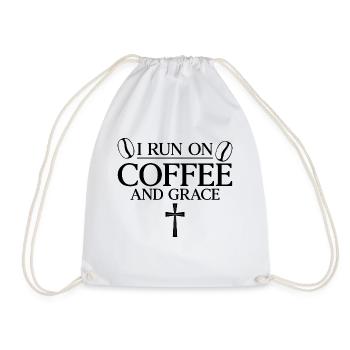 I Run On Coffee And Grace 2 - Drawstring Bag - white - Front