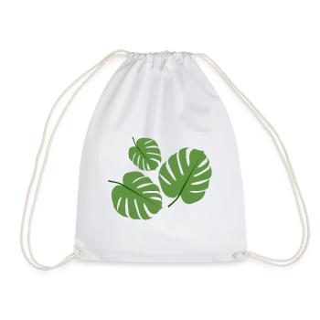Monstera plant - Drawstring Bag - white - Front