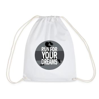 Run for your dream jogging saying - Drawstring Bag - white - Front