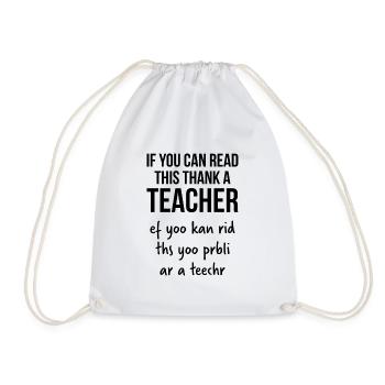 If you can read this thank a teacher cadeau - Sac de sport léger - blanc - Devant