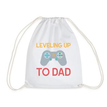 Leveling up to dad Vater Opa Onkel Geschenk - Turnbeutel - Weiß - Vorne