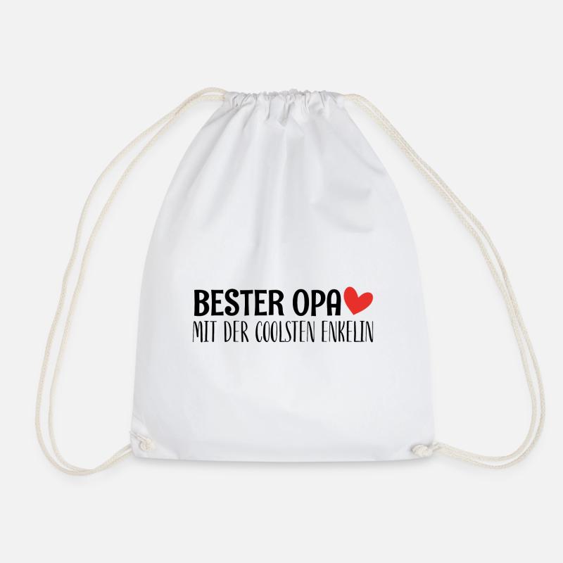 Bester opa mit der coolsten enkelin Geschenk - Turnbeutel - Weiß