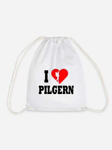 Ich liebe Pilgern Spruch Wandern Geschenk - Turnbeutel - Weiß