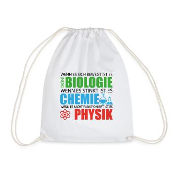 Biologie Chemie Physik Student Geschenk - Turnbeutel - Weiß - Vorne