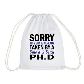 Phd wife saying student gift - Drawstring Bag - white - Front
