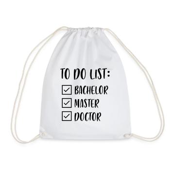 Bachelor master doctor graduation gift - Drawstring Bag - white - Front